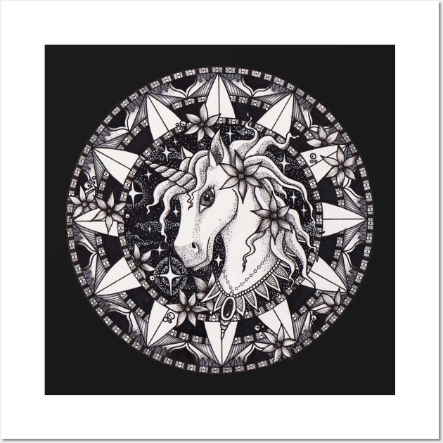 Unicorn Mandala Wall Art by Litedawn